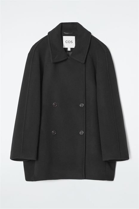 Двубортное шерстяное пальто оверсайз 1242884002 - Фото 14060098