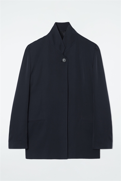 Атласный смокинг-блейзер с воротником-стойкой 1234978001 - Фото 14062690