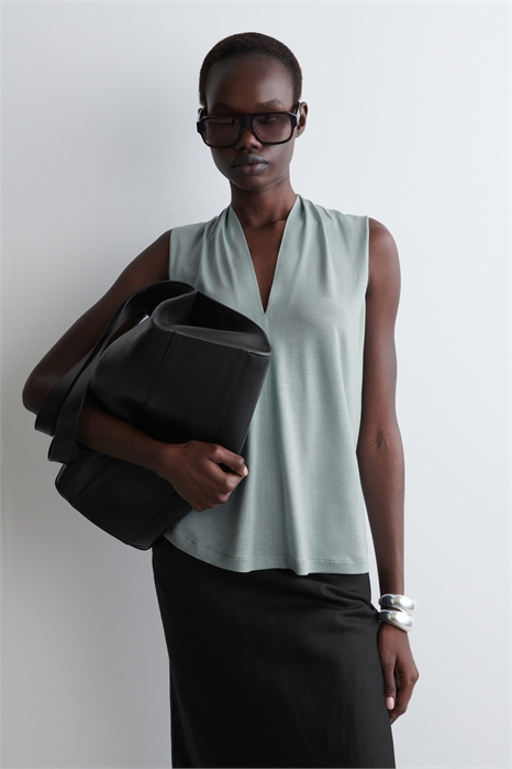 Топ с драпированным V-образным вырезом 1272831002 - Фото 14062909