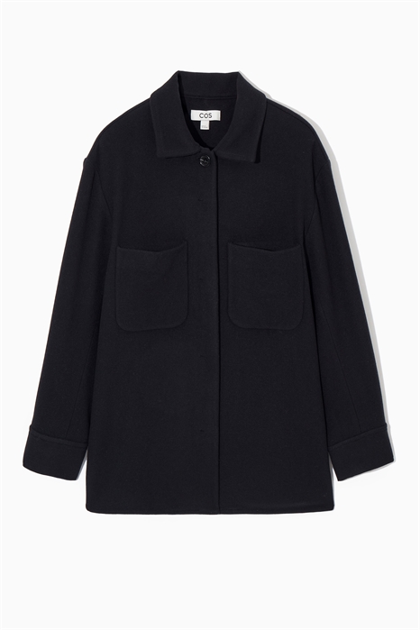 Шерстяная рубашка с накладными карманами 1196866001 - Фото 14063297