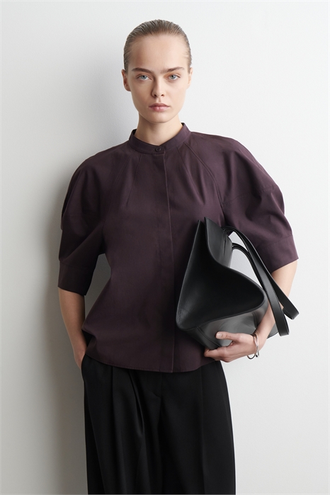 Хлопковая блузка с пышными рукавами 1305144001 - Фото 14063440