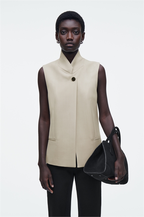 Длинный шерстяной жилет 1267096001 - Фото 14063520