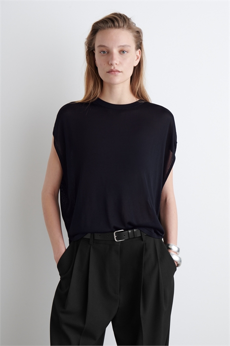 Трикотажная футболка с круглым вырезом 1227180012 - Фото 14066354