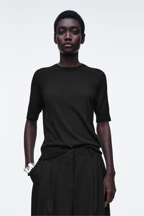 Вязаная футболка из мериносовой шерсти 1216694001 - Фото 14067228