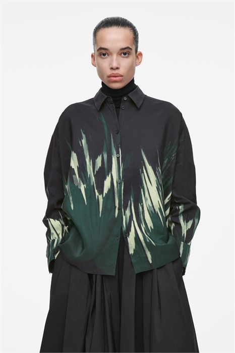 Принтованная рубашка из льняного бленда 1256716001 - Фото 14069377