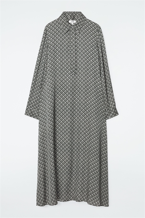 Платье-рубашка макси с геометрическим принтом 1253892001 - Фото 14070630