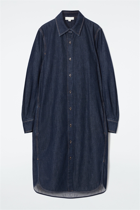 Джинсовое платье-рубашка миди 1244582001 - Фото 14074512