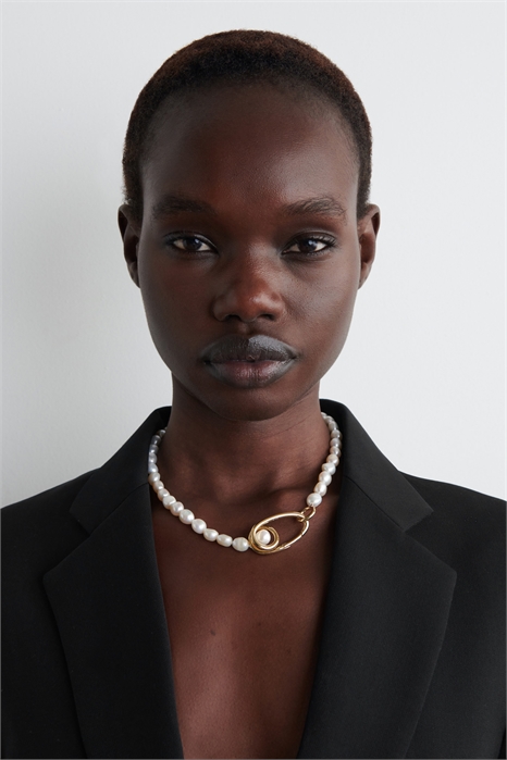 Ожерелье из свернутого пресноводного жемчуга 1271219002 - Фото 14076338