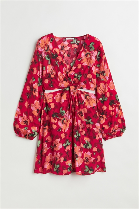 Платье с вырезом, украшенным узелками 1100164003 - Фото 14076898