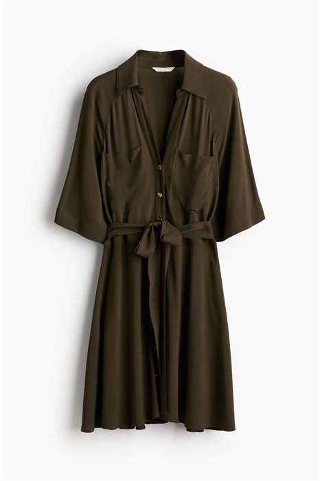 Платье-рубашка с завязывающимся поясом 1232079005 - Фото 14077751