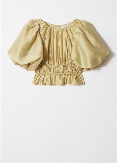 Блузка с рюшами и рукавами-баллонами 1260725002 - Фото 14078345