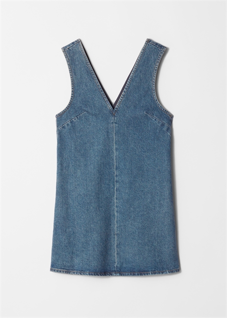 Джинсовое мини-платье с V-образным вырезом 1282413001 - Фото 14078715