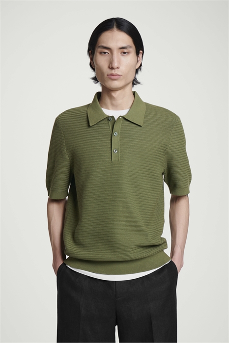 Текстурированная трикотажная хлопковая рубашка-поло 1267625002 - Фото 14080255