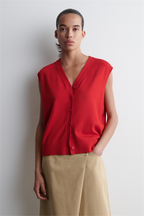 Жилет из мериносовой шерсти с V-образным вырезом 1271788003 - Фото 14081956
