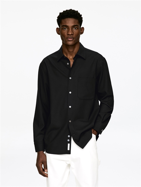 Расслабленная рубашка из шерстяного бленда 1244509001 - Фото 14083589