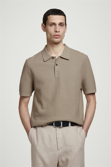 Текстурированная трикотажная хлопковая рубашка-поло 1267625009 - Фото 14084875