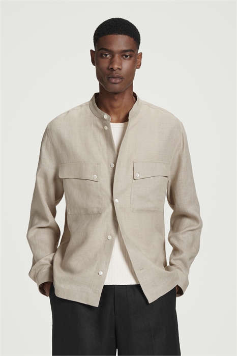 Льняная рубашка с воротником "дедушка 1266445001 - Фото 14086060