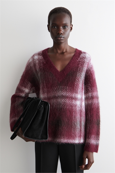 Джемпер из смеси альпаки в клетку 1293728001 - Фото 14088017