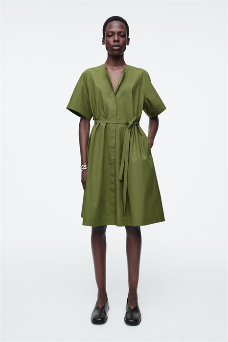 Хлопковое платье-миди с рукавами реглан 1269476001 - Фото 14091295