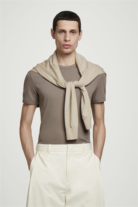 Тонкая футболка из ребристого хлопка 1229297005 - Фото 14091498