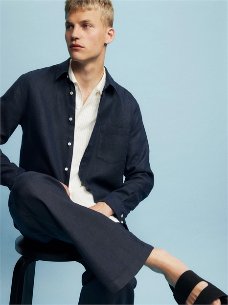 Льняная рубашка Regular-Fit 1034463002 - Фото 14092346