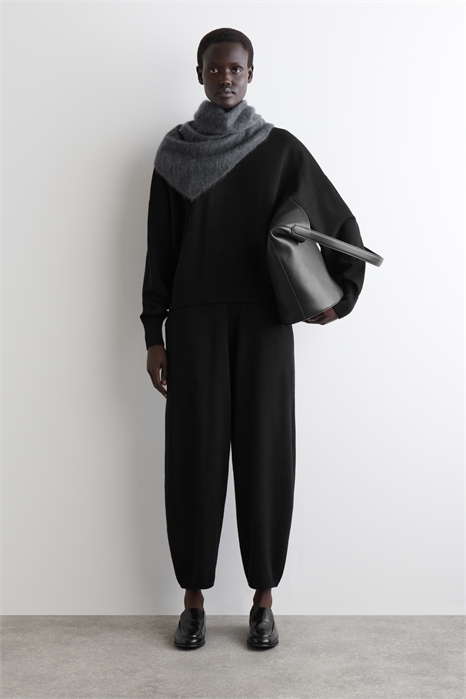 Брюки из мериносовой шерсти barrel leg 1259157002 - Фото 14092637