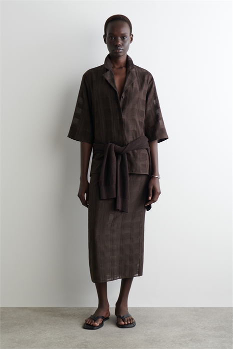 Многослойная юбка-миди в клетку 1306790001 - Фото 14093847