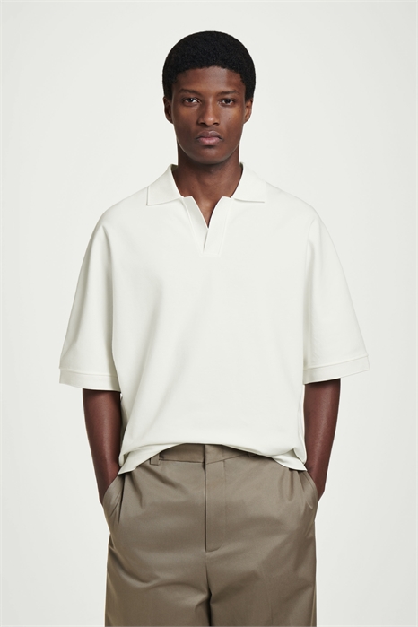 Расслабленная рубашка-поло с открытым воротником 1254425001 - Фото 14094256