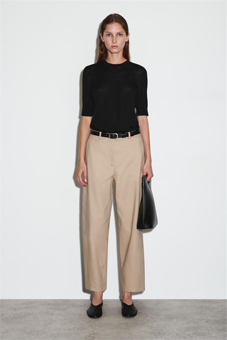 Хлопковые чиносы с бочкообразными ногами 1300093002 - Фото 14094401