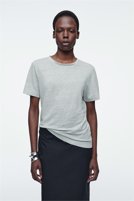 Льняная футболка с круглым вырезом 1277145005 - Фото 14094626