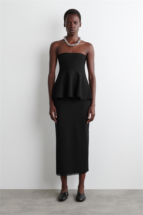 Трикотажная юбка-миди с отделкой 1305135001 - Фото 14094715