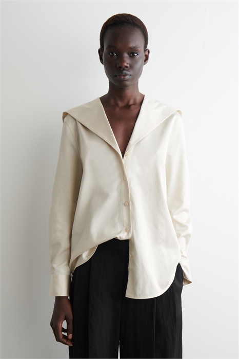 Хлопковая рубашка с матросским воротником 1305142001 - Фото 14097324