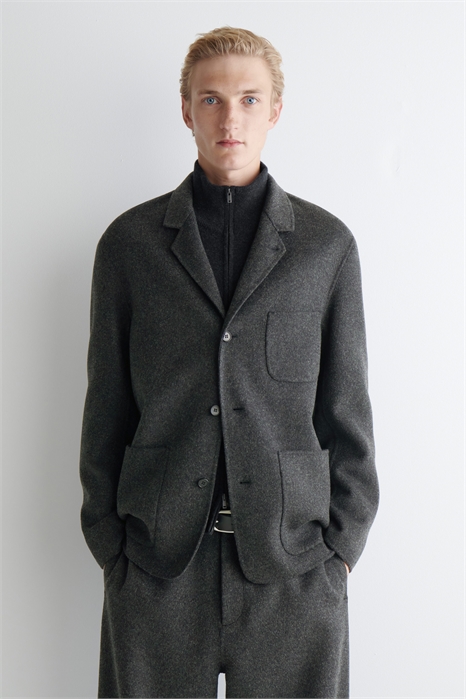 Неструктурированный шерстяной блейзер с разрезами 1294208001 - Фото 14098677