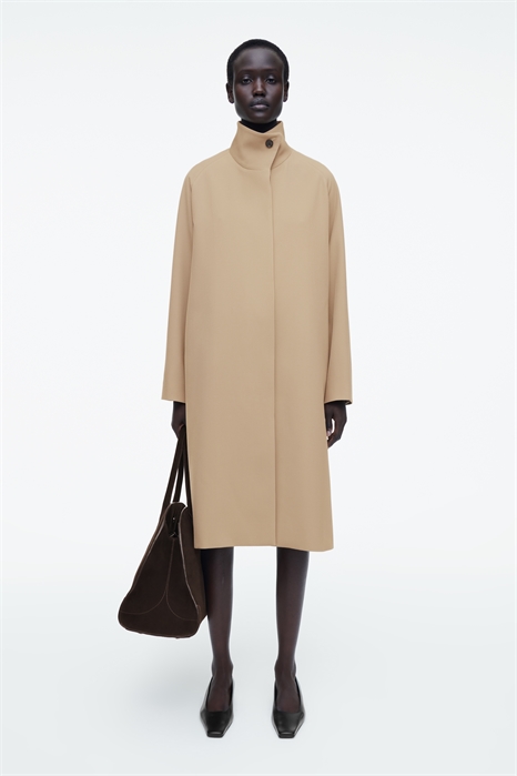 Трапециевидное пальто из шерстяного бленда 1283868001 - Фото 14099779