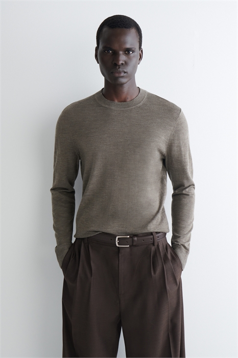 Джемпер из мериносовой шерсти с круглым вырезом 1260173007 - Фото 14100035