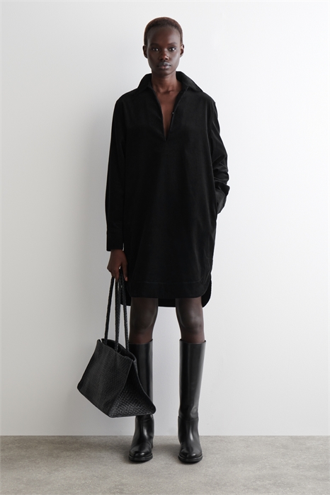 Короткое платье-рубашка из вельвета 1308262001 - Фото 14100803