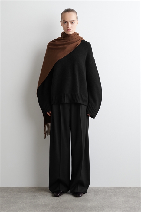 Шерстяной шарф с бахромой 1251465007 - Фото 14101364