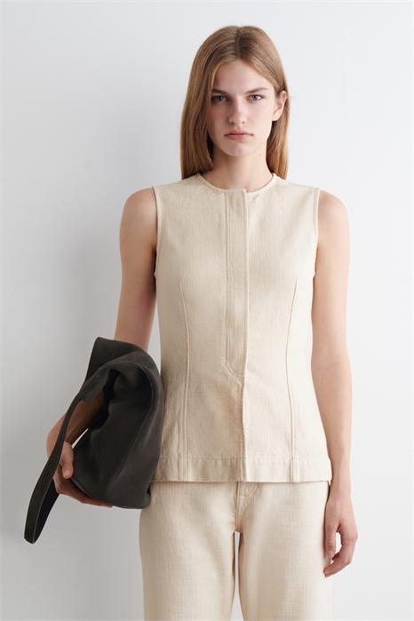 Джинсовый топ без рукавов 1265155010 - Фото 14101388