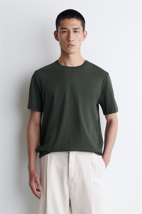 Хлопковая футболка с вырезом горловины 1294698001 - Фото 14104220