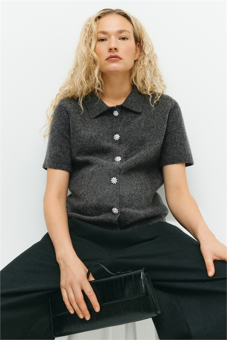 Кардиган со стразами на пуговицах MAMA 1296151003 - Фото 14104722