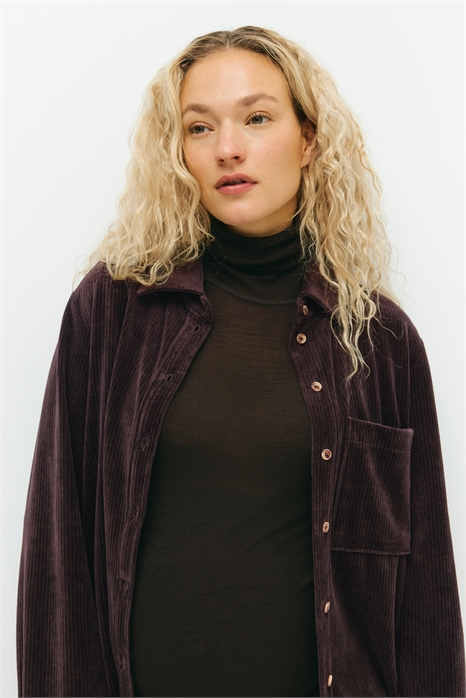 Рубашка из ребристого велюра MAMA 1294767001 - Фото 14105180