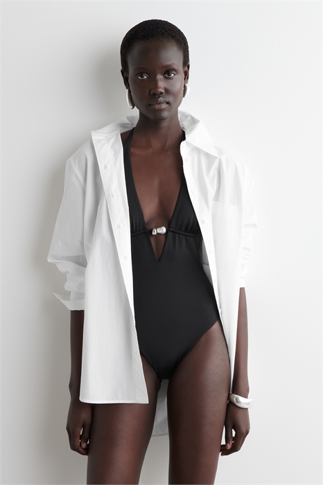 Купальник с декорированным вырезом 1278425001 - Фото 14105356