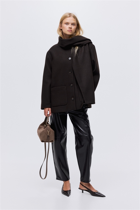 Пальто с отделкой шарфом 1302220001 - Фото 14107507