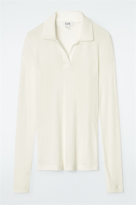 Рубашка-поло из тонкой трикотажной шерсти 1244275001 - Фото 14111403