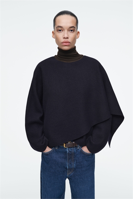 Шерстяной плащ с отделкой шарфом 1259169001 - Фото 14111963