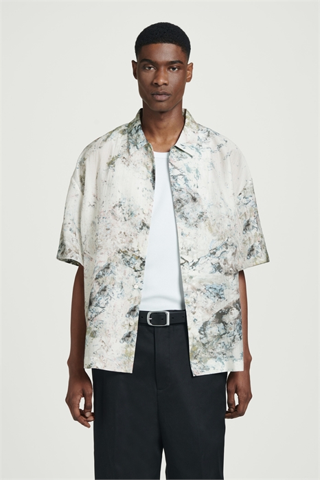 Негабаритная рубашка с мраморным принтом 1263114001 - Фото 14112180