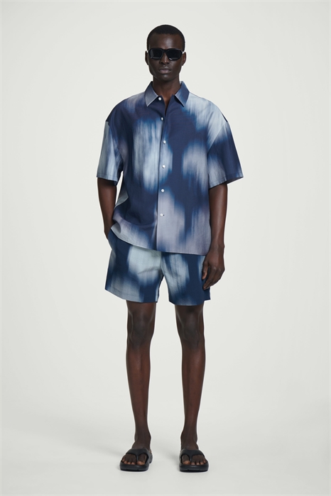 Шорты для плавания из принтованного трикотажа 1266877001 - Фото 14112663