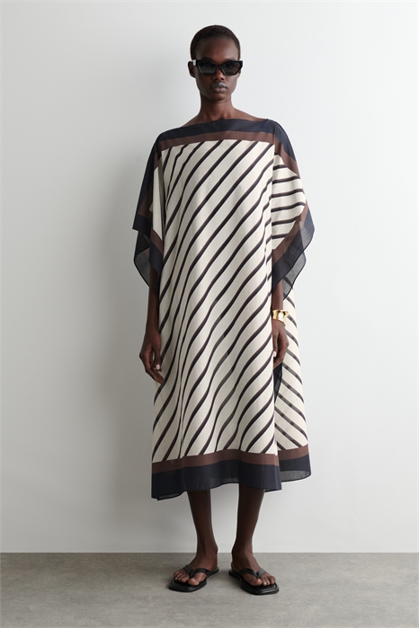 Полосатый хлопковый кафтан 1271285002 - Фото 14113342