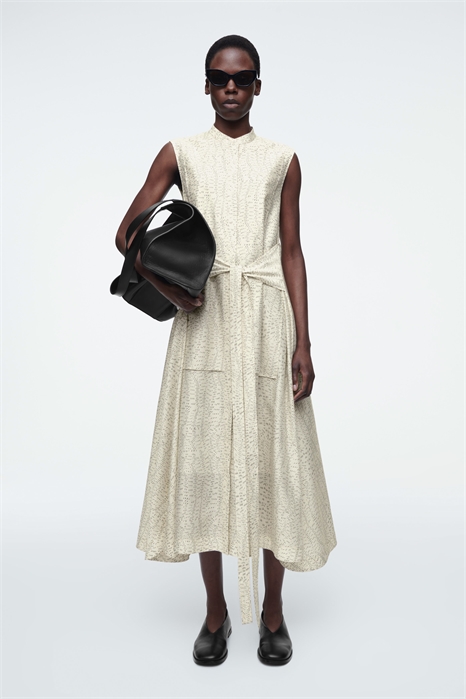 Платье-миди из принтованной ткани с завязками 1271956001 - Фото 14113526