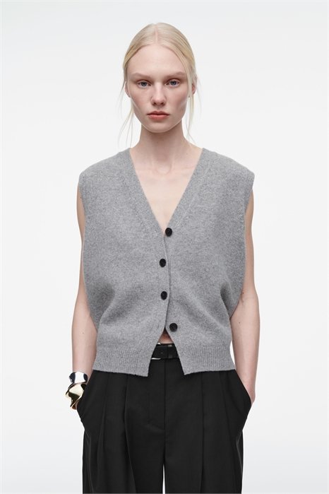 Жилет из мериносовой шерсти с V-образным вырезом 1285217001 - Фото 14115751